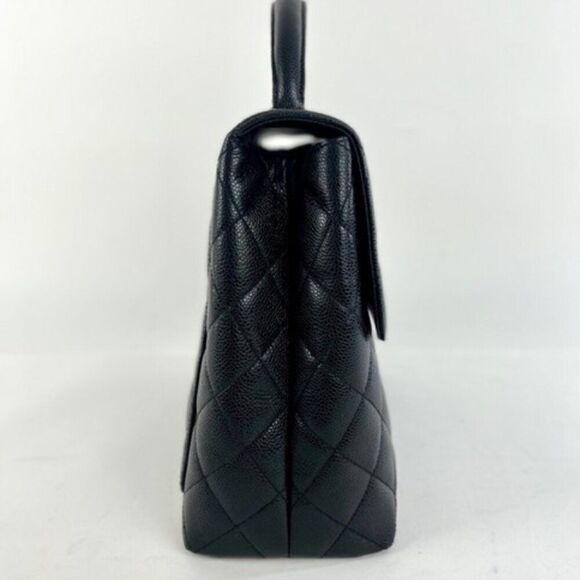 Chanel Caviar Leather Top Handle Flap Bag with SHW in Black - Picture 3 of 13